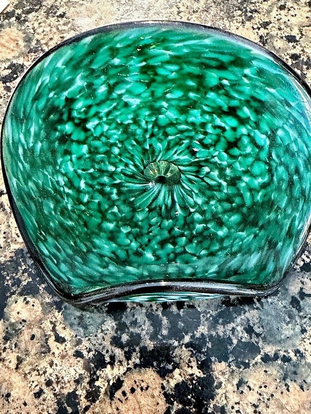 Green Abstract Glass Business Card Holder
